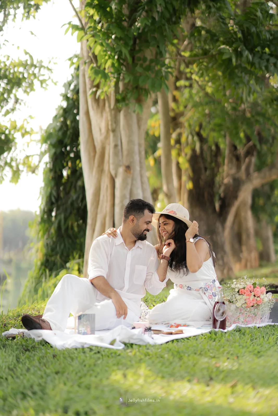Aaron and Tinu sharing a joyful moment outdoors